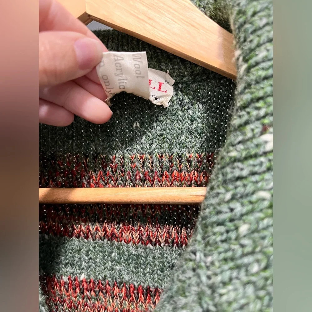 Vintage Les Tricots Caroll wool blend striped cardigan sweater made in Italy S - Picture 6 of 7